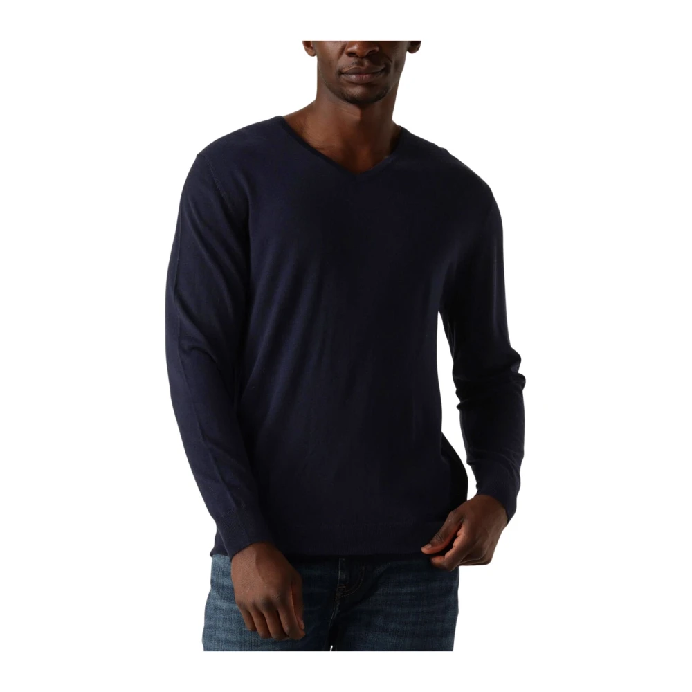 Profuomo Heren V-hals Pullover Trui Blue Heren