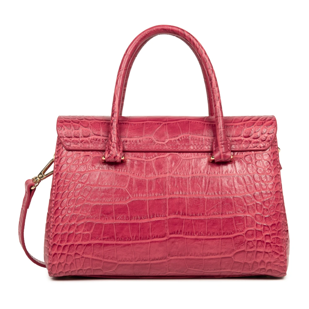 Lancaster Flap Handtas met Metalen Sluiting Pink Dames