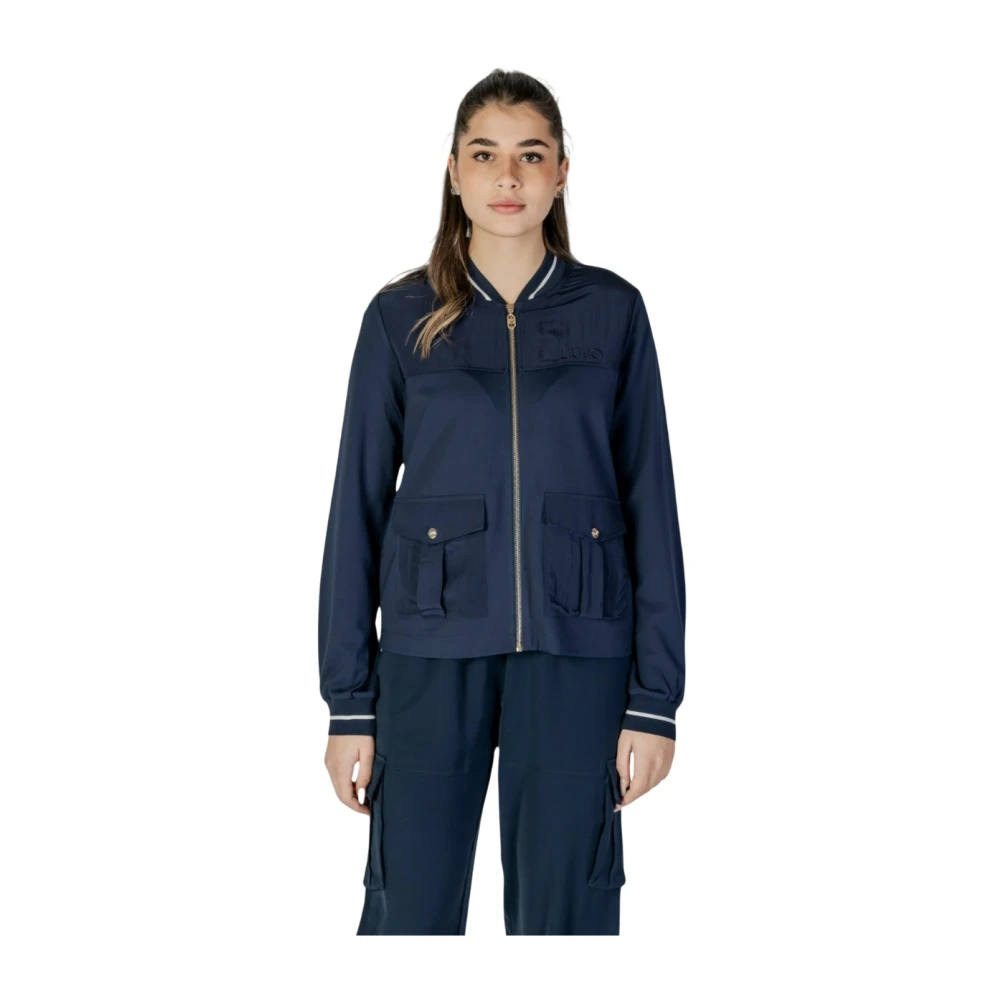 Liu Jo Blauwe Zip-Up Bomber Style Sweatshirt Blue Dames