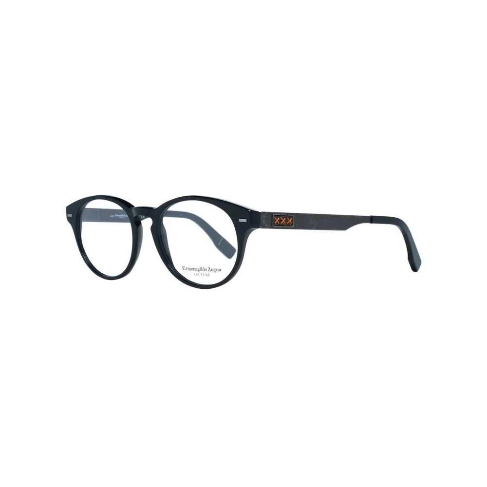 Zegna Men's Black Round Eyeglasses - Glasses - One Size - Accessories
