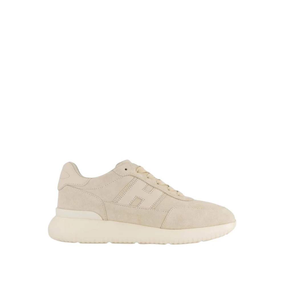 Hogan H709 Allacciato H Banda Suede Heren Schoenen Wit