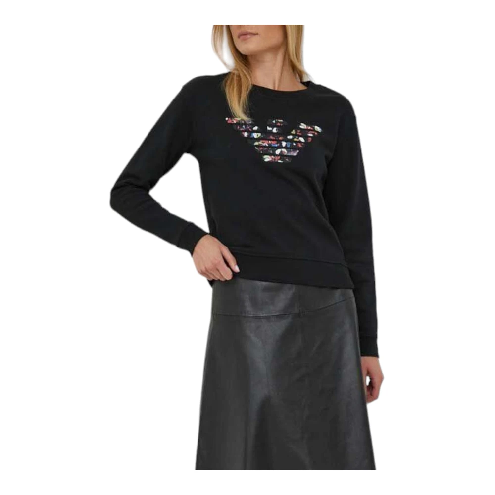 Emporio Armani Sweatshirt met ronde hals Black Dames