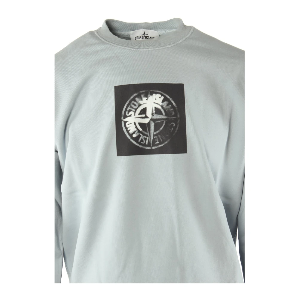 Stone Island Blauwe Katoenen Sweater voor Heren Blue Heren