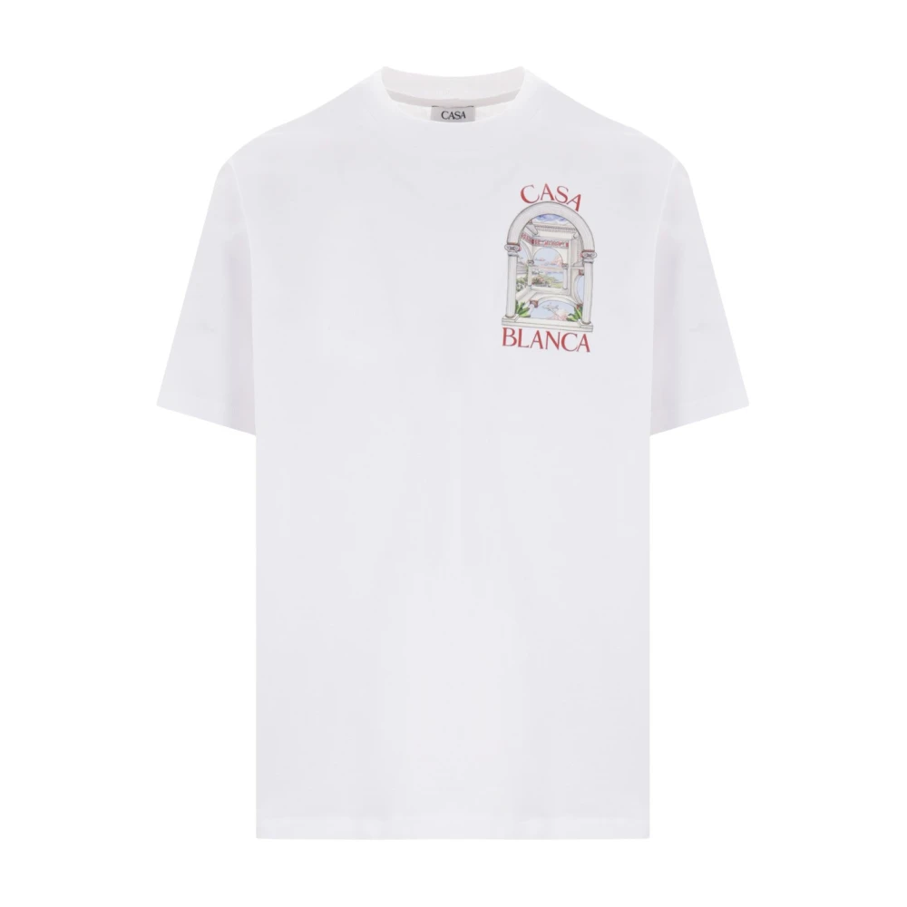 Casablanca Le Passage Wit Organisch Katoenen T-shirt White Heren