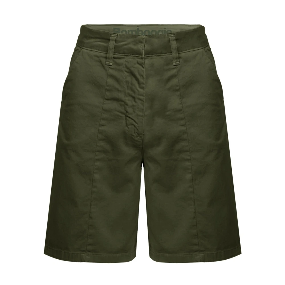 Bomboogie Grön Lätta Bermuda-Shorts I Bomullstwill