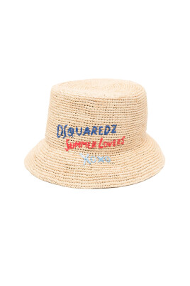 beige-embroidered-logo-flat-brim-hat