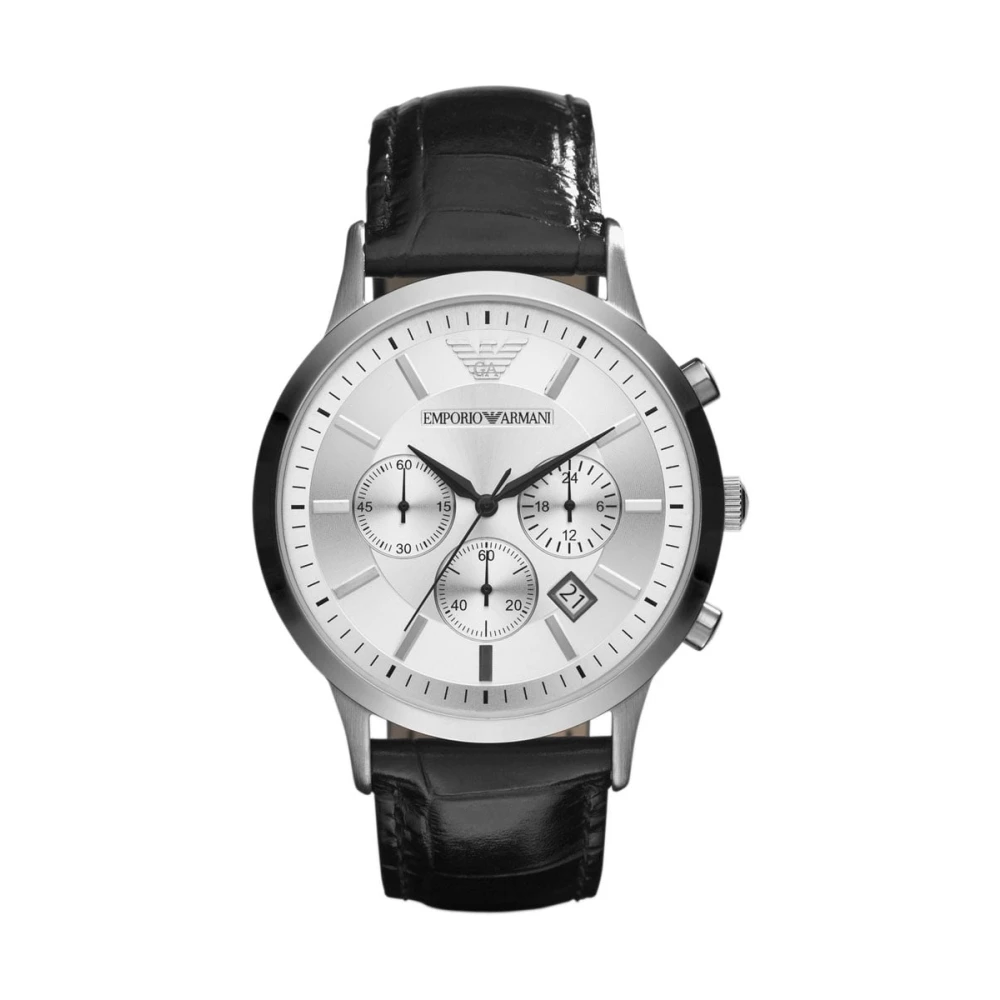 Emporio Armani Argento Orologio Da Polso, Renato, (Cronografo, 43 Mm) - Immagine 2