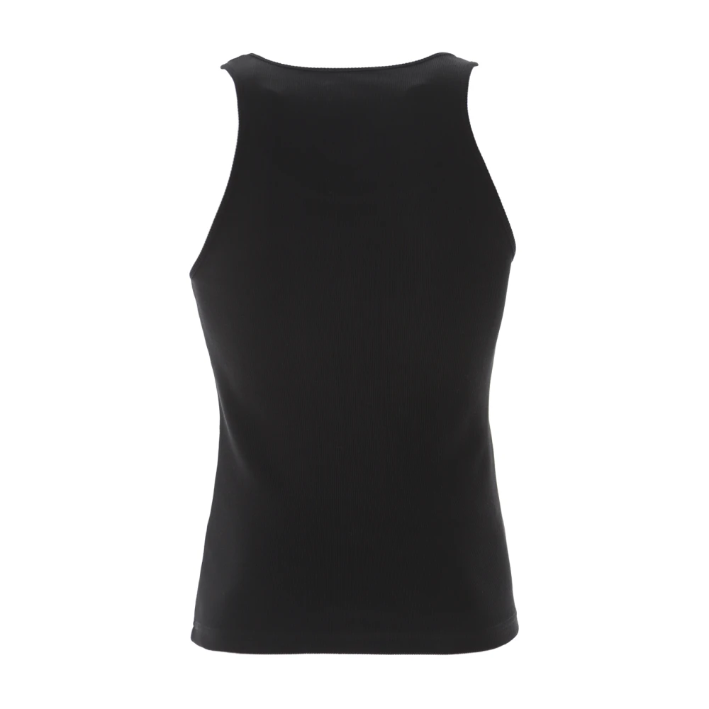 Moschino Geribbelde Tanktop in Zwart Black Heren