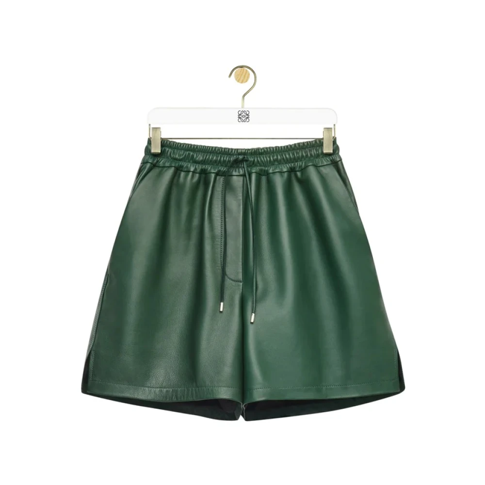 Loewe Groene Satijnen Shorts met Elastische Taille Green Dames