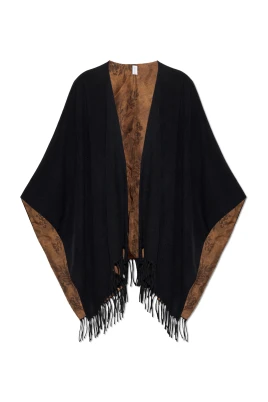 Reversibel Poncho med fransar
