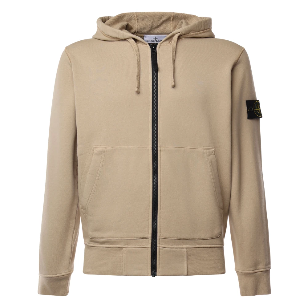 Stone Island Beige Sweaters met Capuchon en Zakken Beige Heren