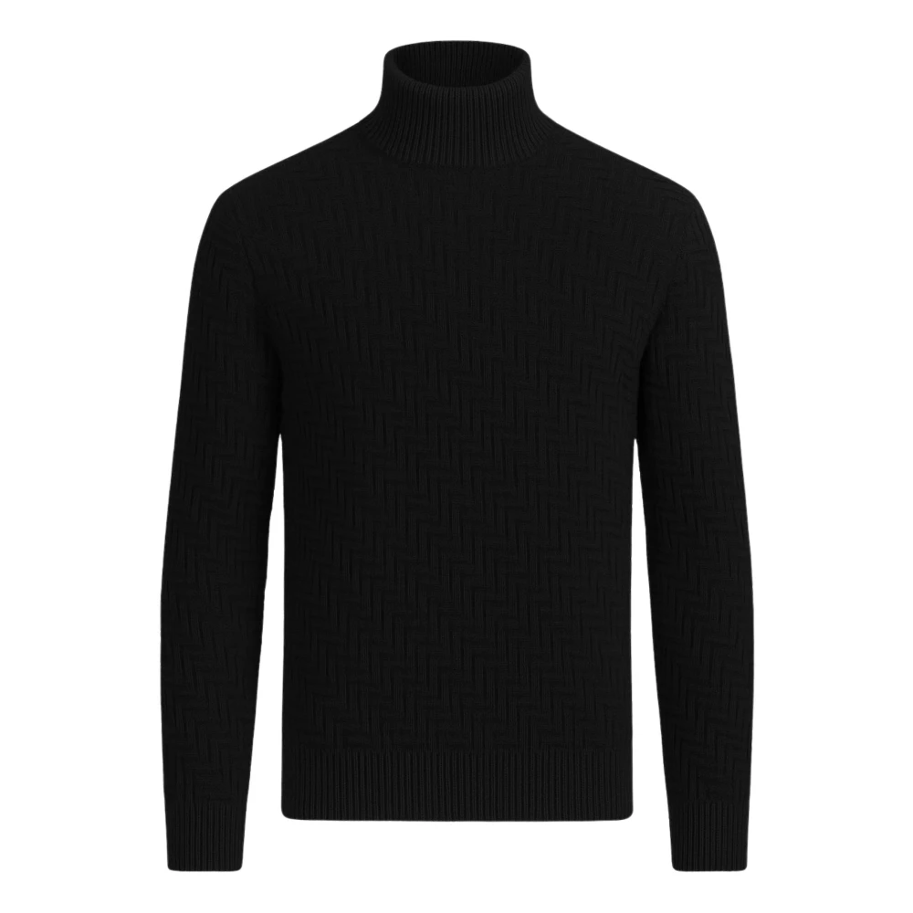 Paolo Pecora Men's Black Maglia Lupetto Turtleneck - Turtlenecks - S - Knitwear