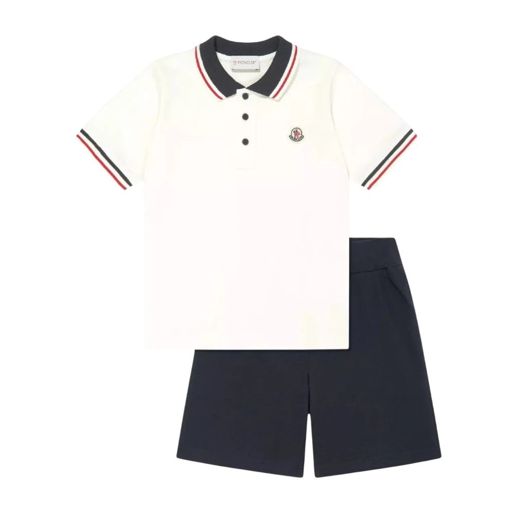 Moncler Bomullspolo och shorts set White, Unisex