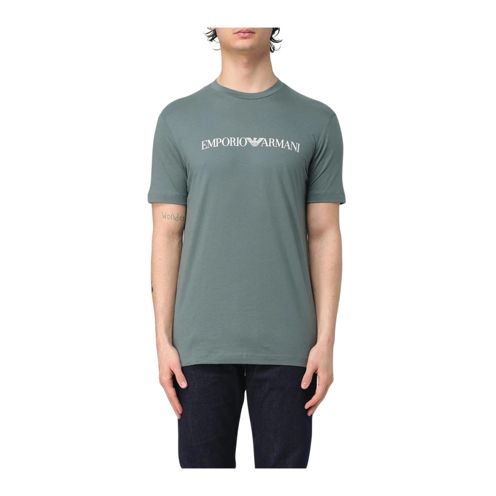 Emporio Armani Men's Green Logo T-Shirt