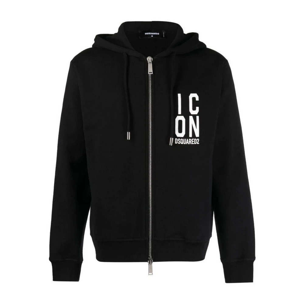 Dsquared2 Men's Black Italian Made Sweatshirts - Zip-Throughs - L - Sweatshirts & Hoodies
