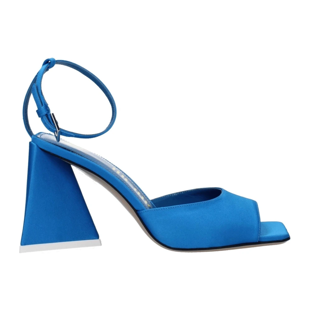 The Attico Women's Blue Satin Stiletto Heels Sandals - High Heel Sandals - 3 Uk - Shoes