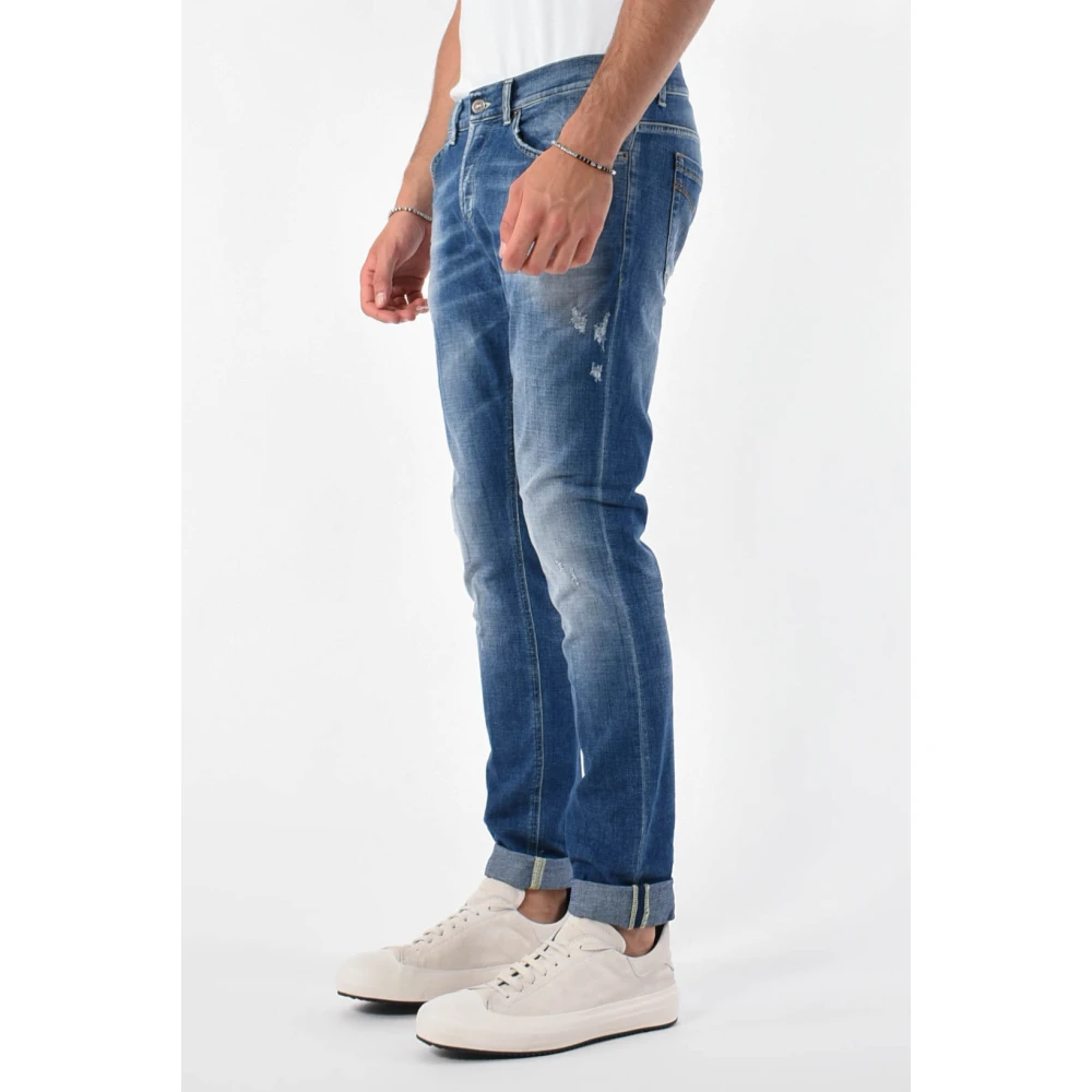 Dondup Skinny Jeans met Metalen Logo Blue Heren