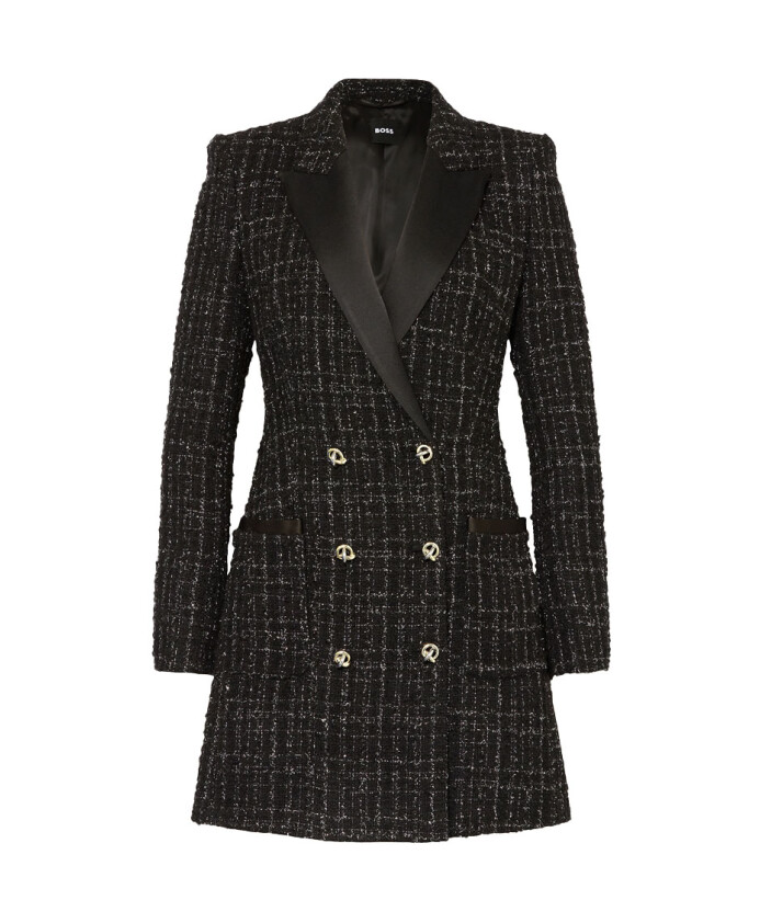 robe-blazer-avec-revers-en-satin