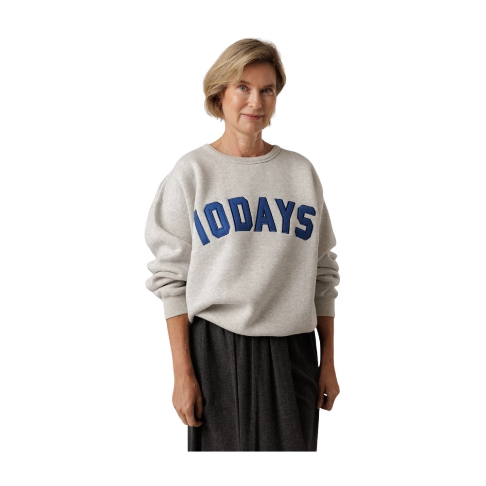 10Days Ruw Rand Statement Sweater Licht Grijs Gray Dames