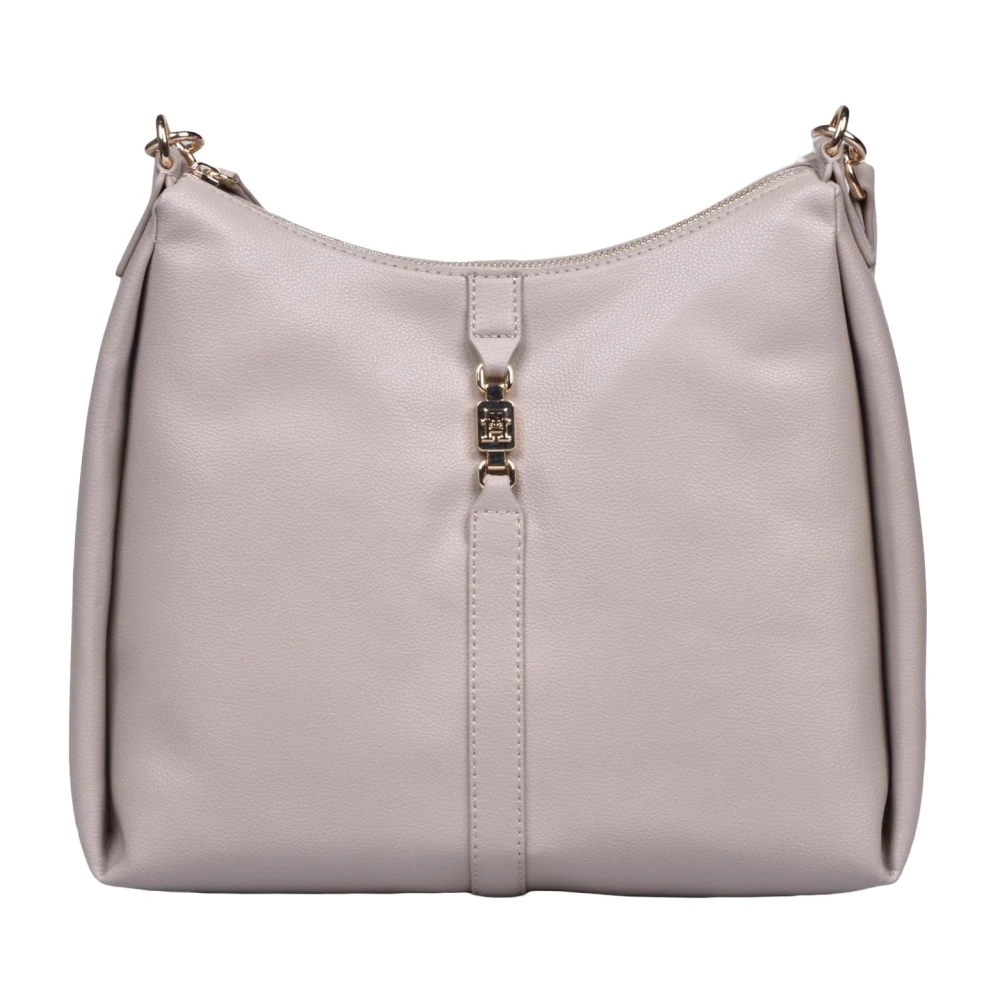 Tommy Hilfiger Hobo feminin väska av återvunnen polyester Beige, Dam