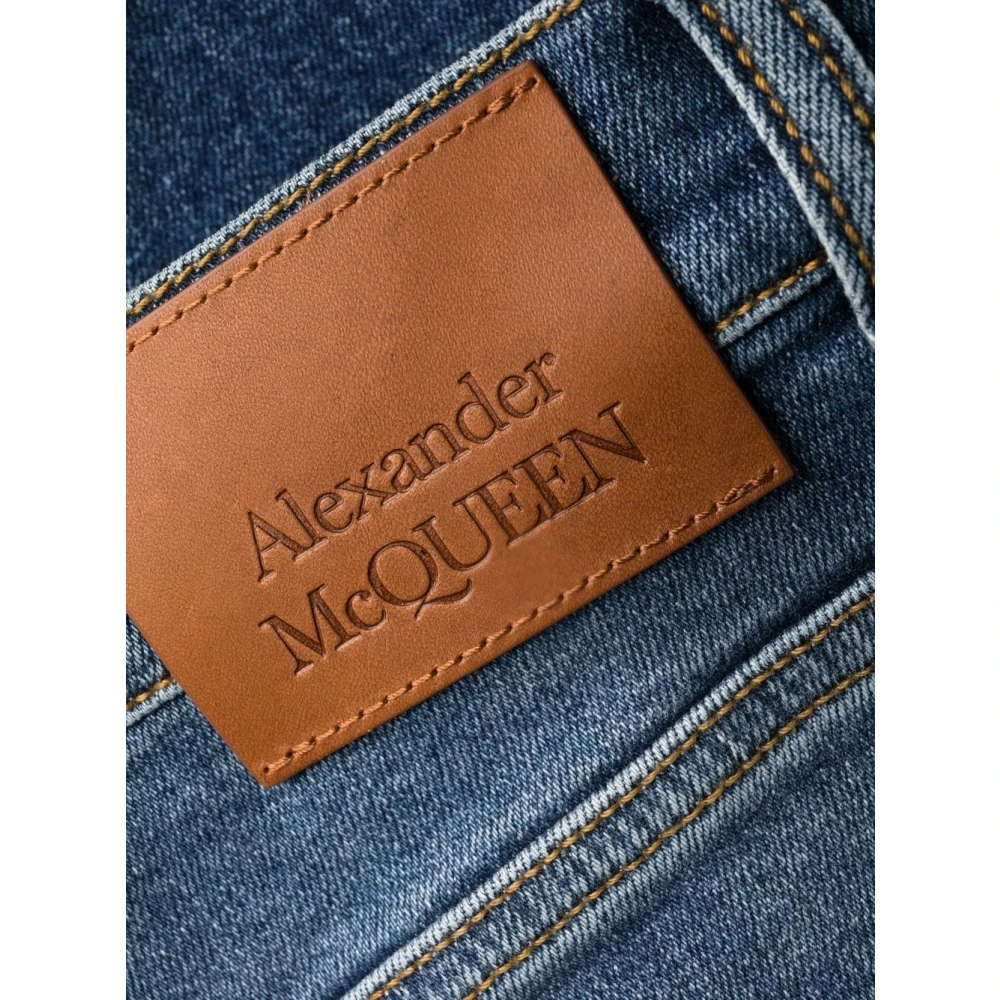 alexander mcqueen Blauwe Distressed Flared Jeans Blue Dames