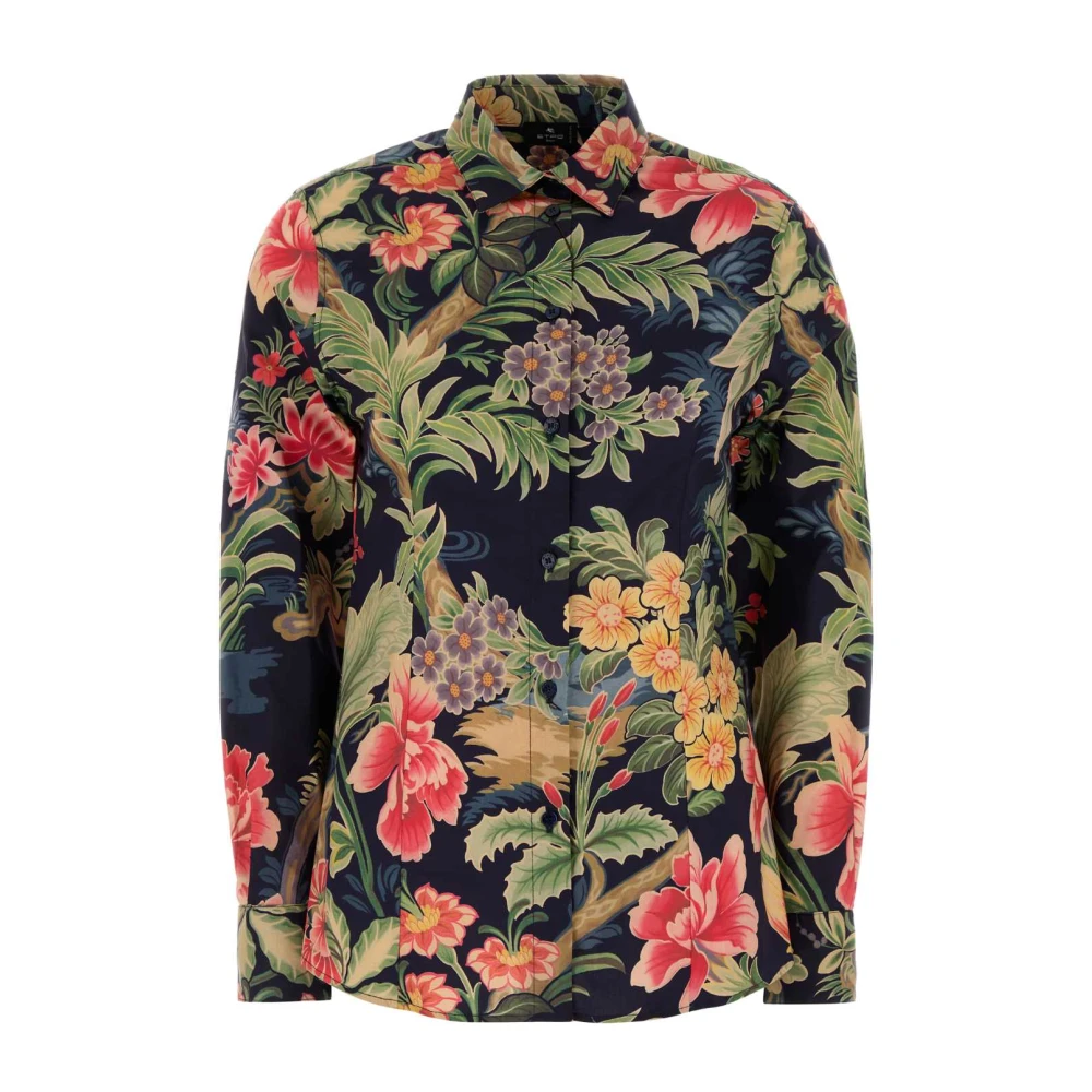 ETRO Stretch Poplin Printed Shirt Multicolor Dames