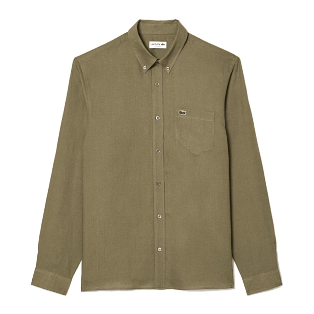 Lacoste Green Camicia In Lino - Male - Casual Shirts - 3XL - Shirts