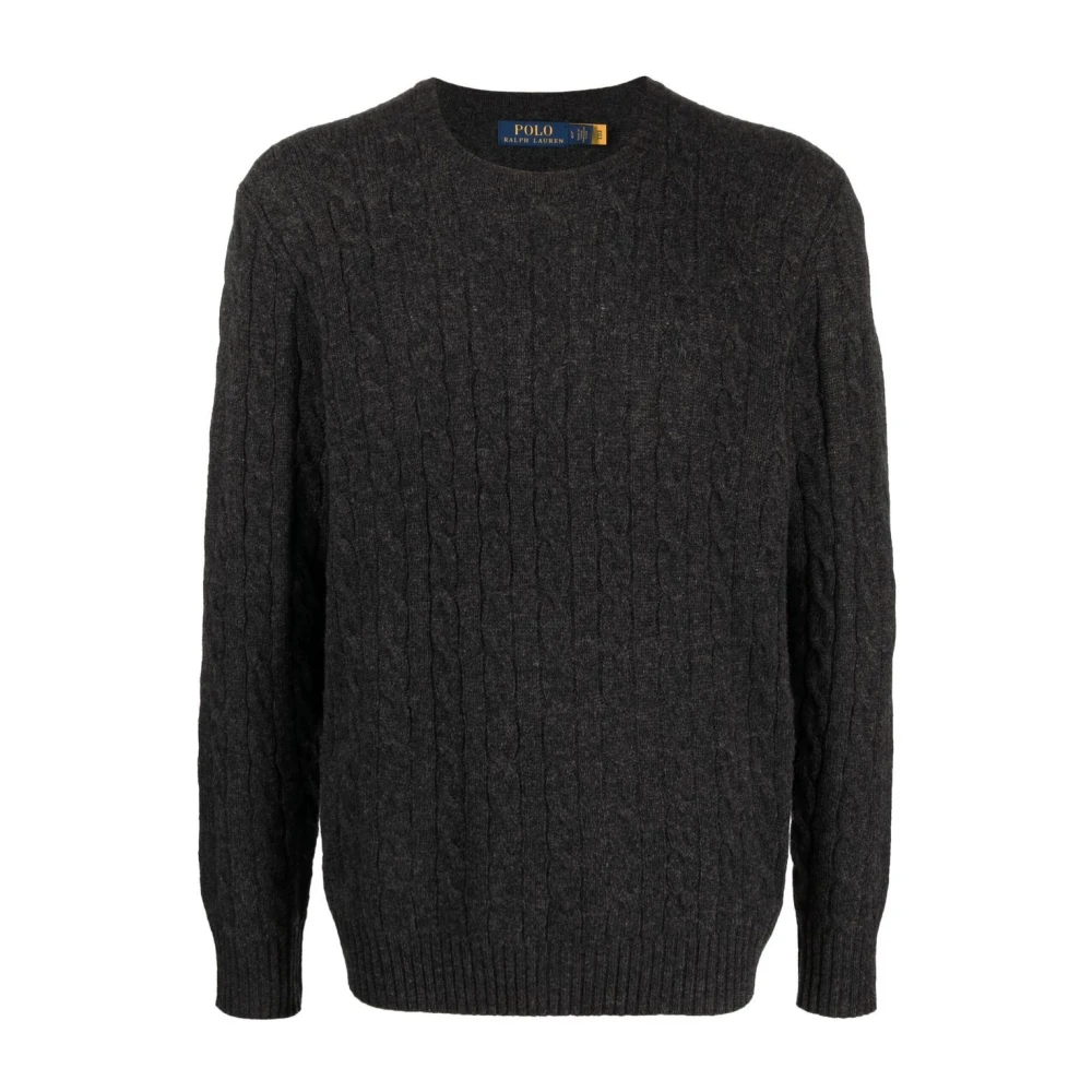 Ralph Lauren Men's Gray Round-Neck Knitwear, 2XL, Jumpers Grey