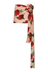 Elegancka różowa spódnica mini z draperią