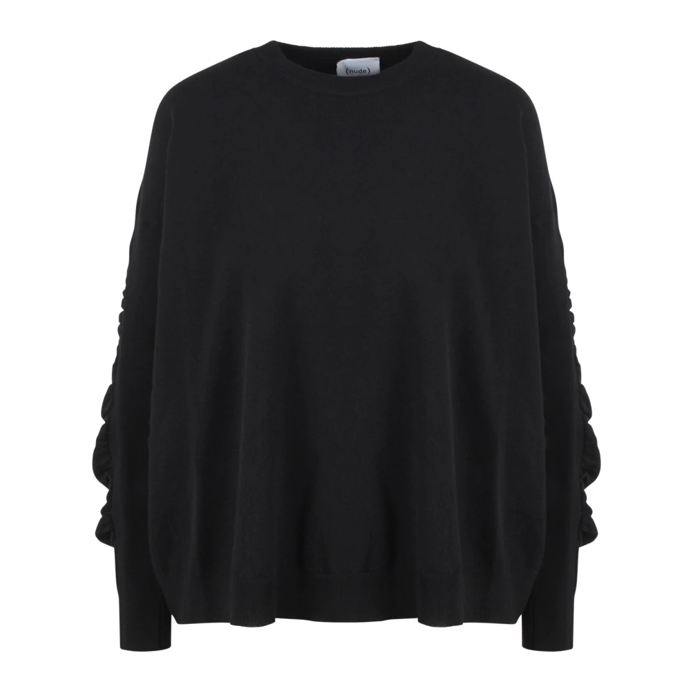 Nude Wol Crew Neck Sweater Black Dames