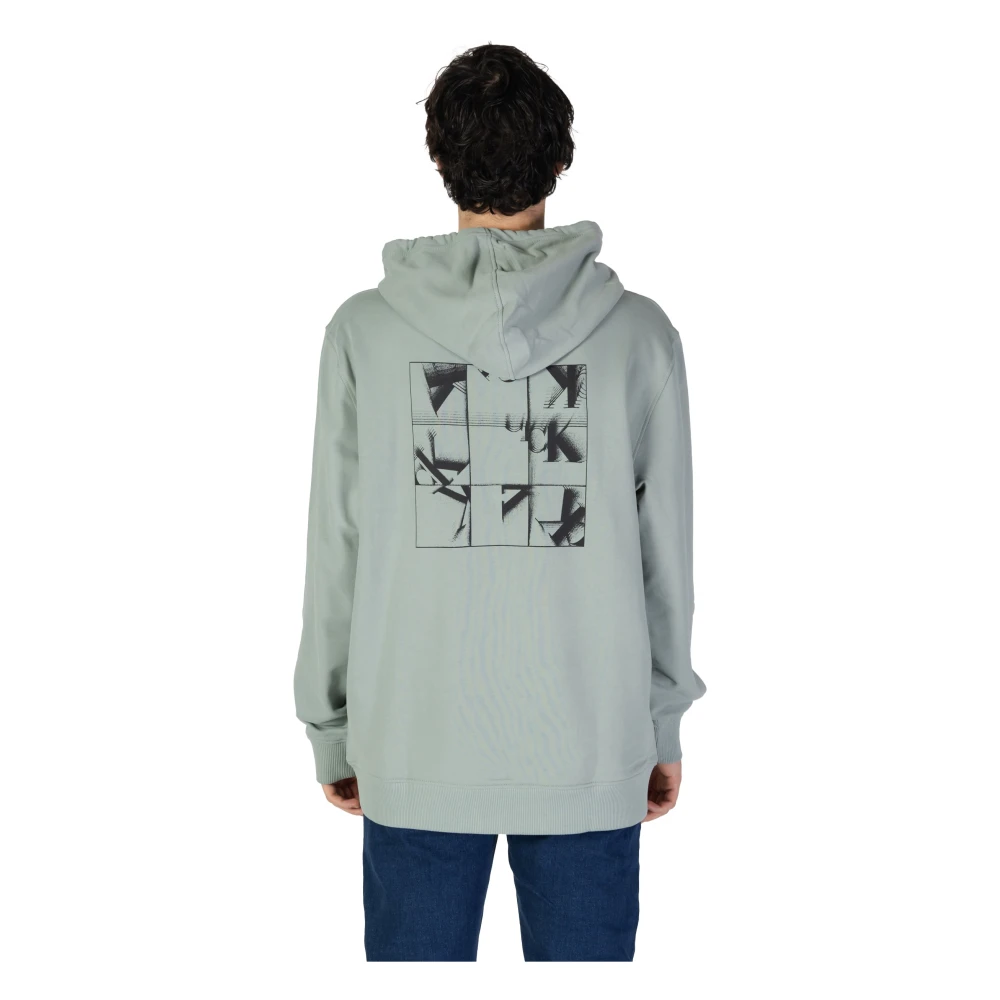 Calvin Klein Jeans Monogram Katoenen Trui Herfst Winter Collectie Green Heren