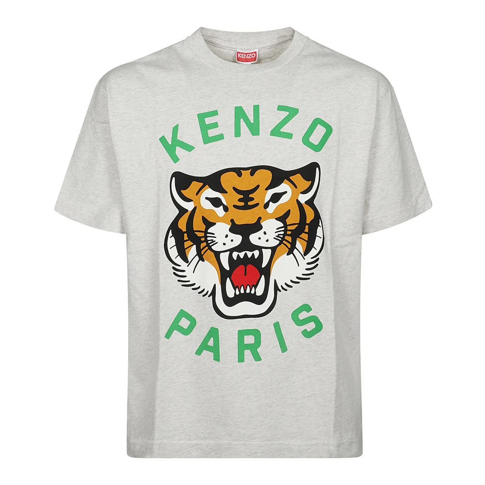 Kenzo Tijgerprint Oversized T-shirt Gray Heren