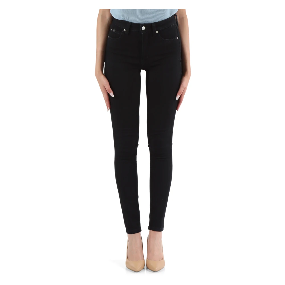 Calvin Klein Jeans High Rise Skinny Jeans Vijf Zakken Black Dames