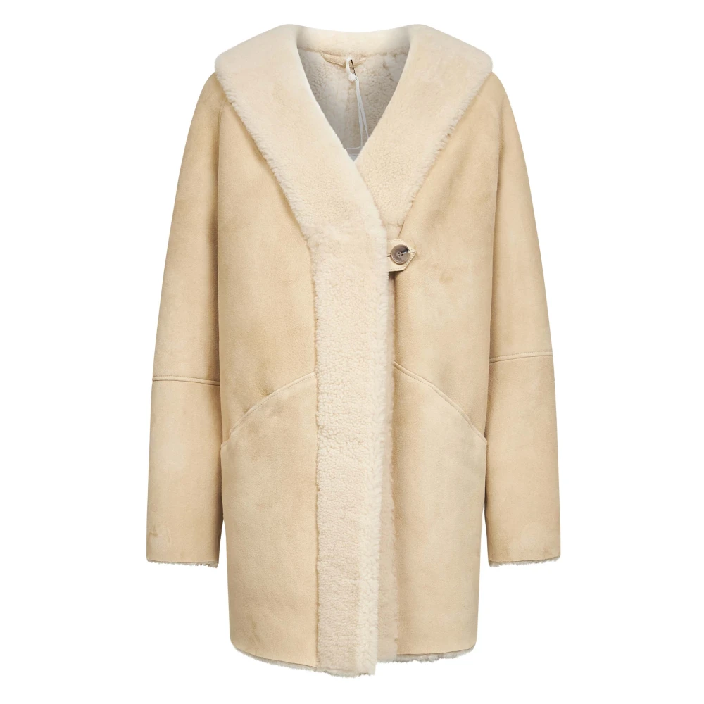 Loulou Studio Women's White Isak Shearling Coat - Single-Breasted Coats - 3XS - Coats