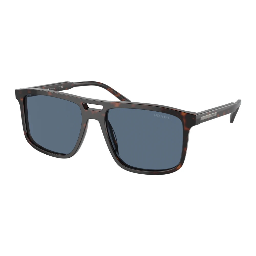 Prada Men's Blue Pr A22s 17N06a Man Sunglasses Acetate Turtle Squared Normal - Image 2