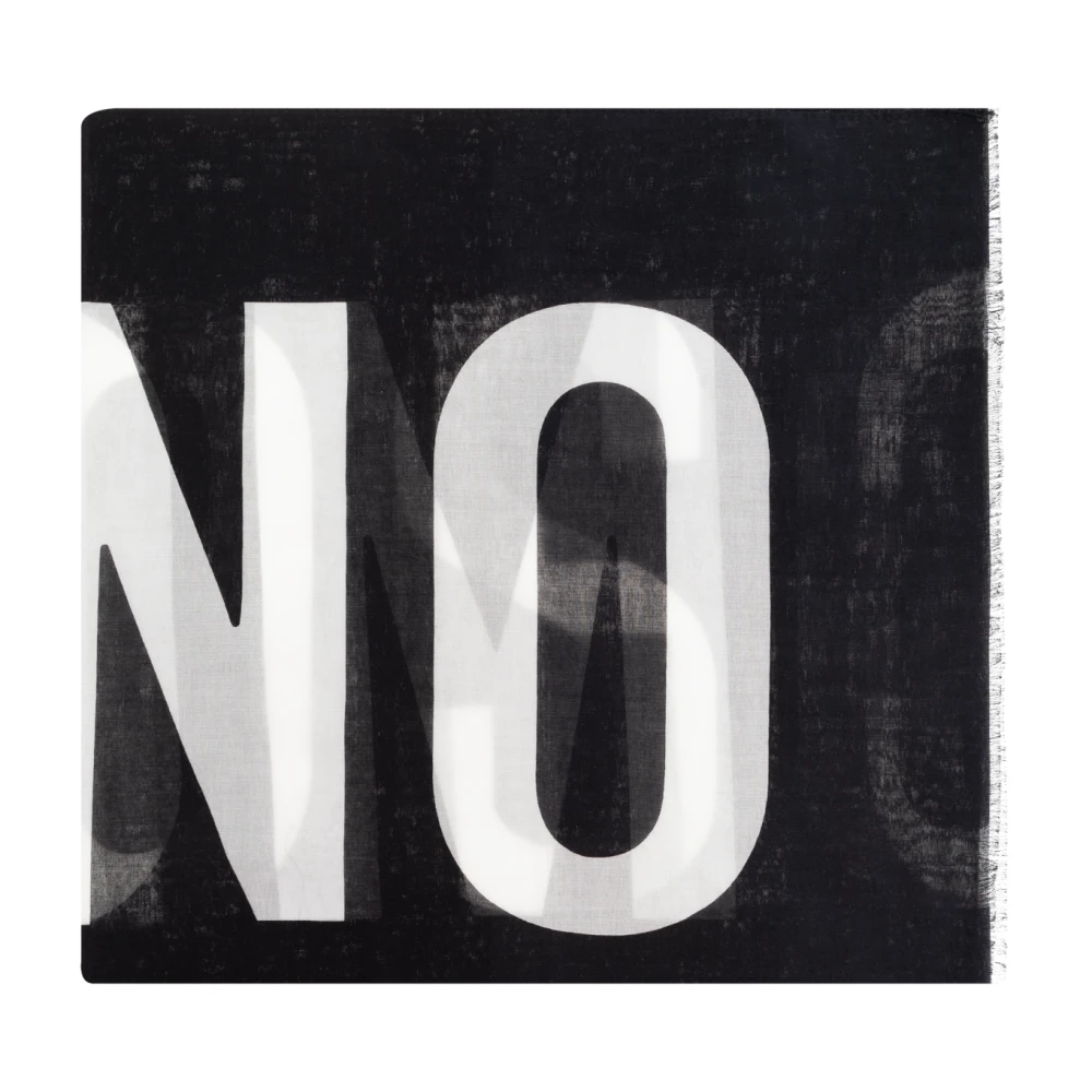 Moschino Sjaal met logo Black Unisex
