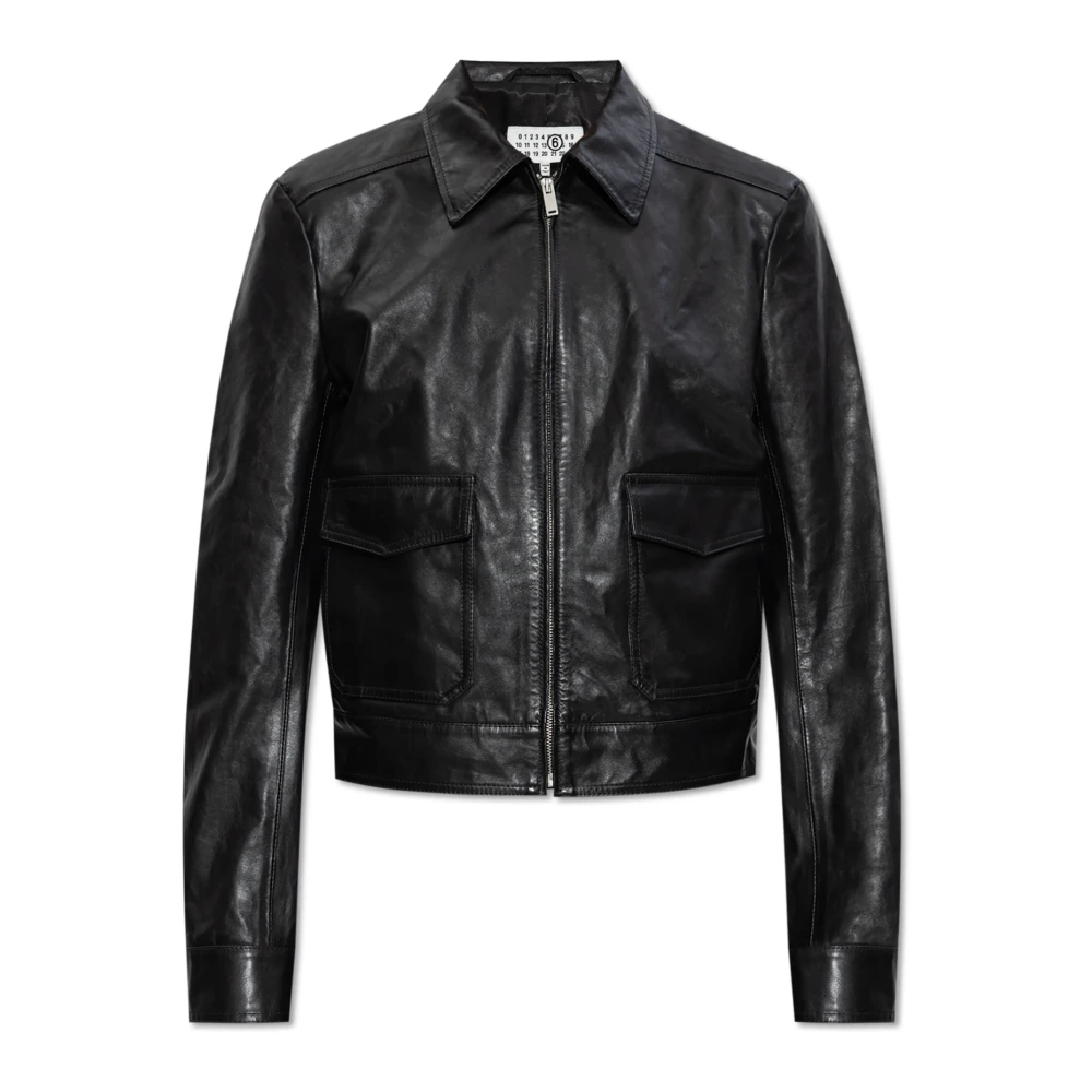 MM6 Maison Margiela Leren jas Black Heren