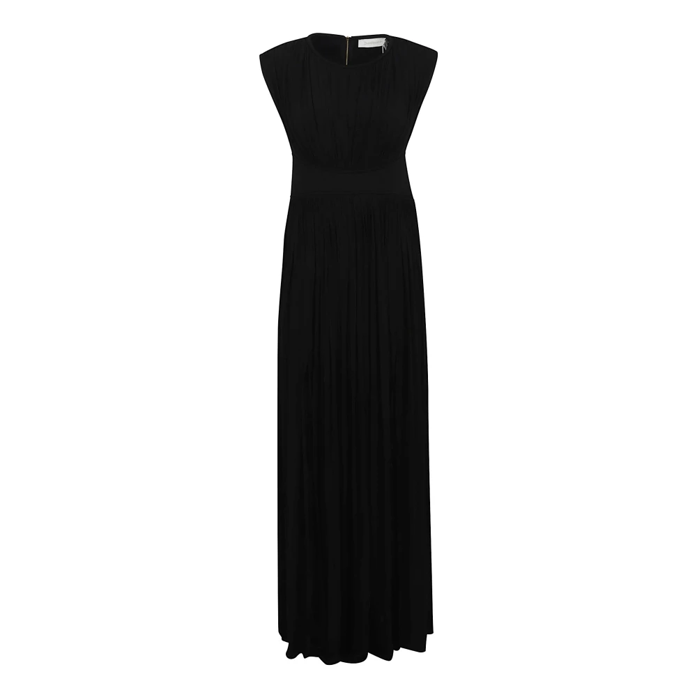 Zimmermann Black Maxi Dresses, Female, Xs, Dress With Lace Trim