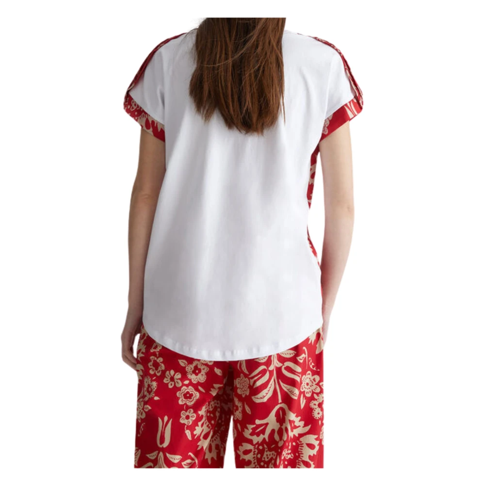 Liu Jo Rode Bimateriale Fantasy T-shirts en Polos Multicolor Dames