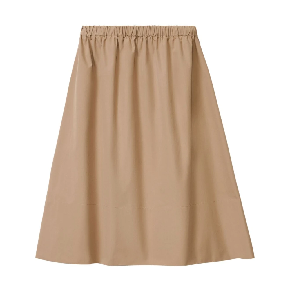 Fabiana Filippi Bruine Midi Rok met Zakken Beige Dames