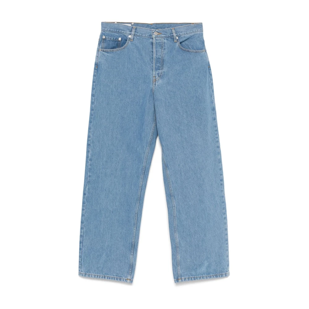 Dries Van Noten Lichtblauwe Denim Jeans Klassieke Stijl Blue Heren