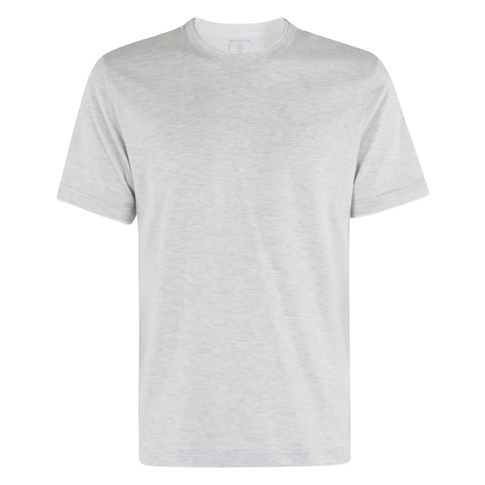 Eleventy T-shirt met Ronde Hals en Details Gray Heren