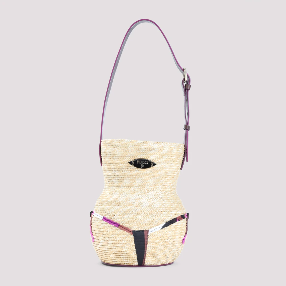 EMILIO PUCCI Naturale Fuxia Marrone Schoudertas Beige Dames