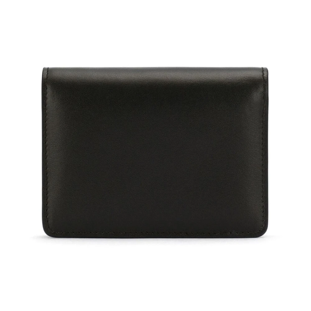 Dolce & Gabbana Zwarte leren portemonnee met reliëflogo Black Dames