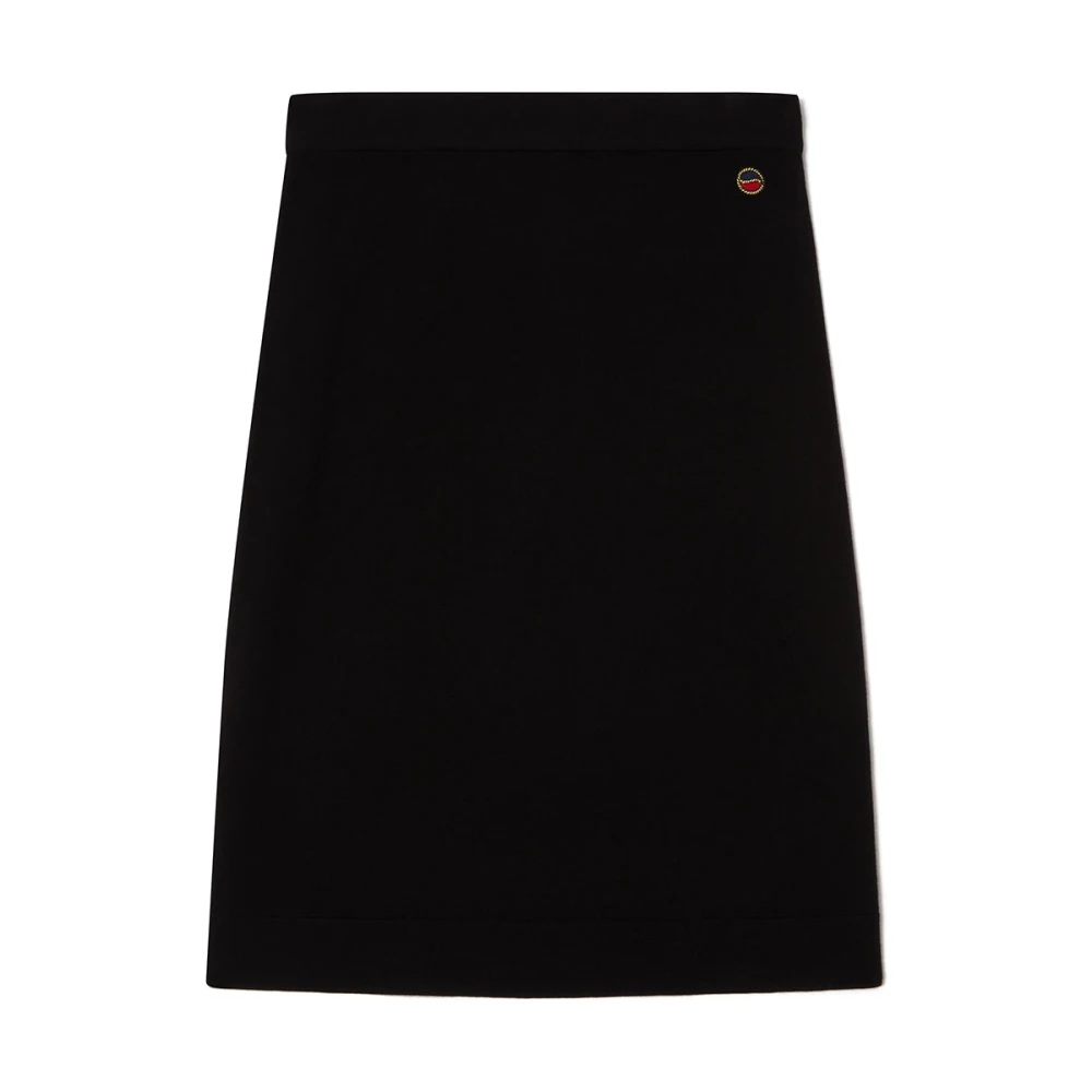 Busnel Merino Wol Elastische Taille Rok Black Dames
