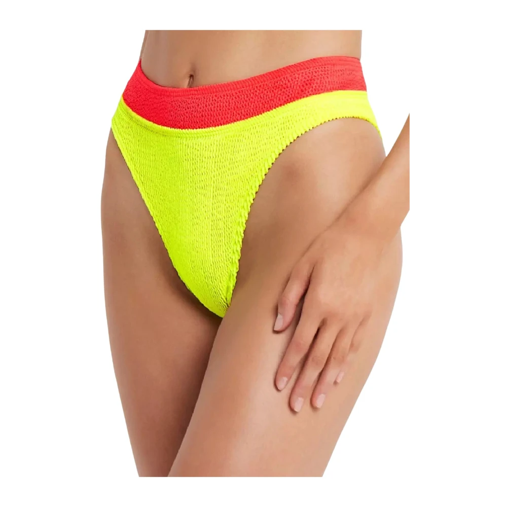 Bond-Eye Neon Gul High-Waisted Bikini Underdel Yellow, Dam