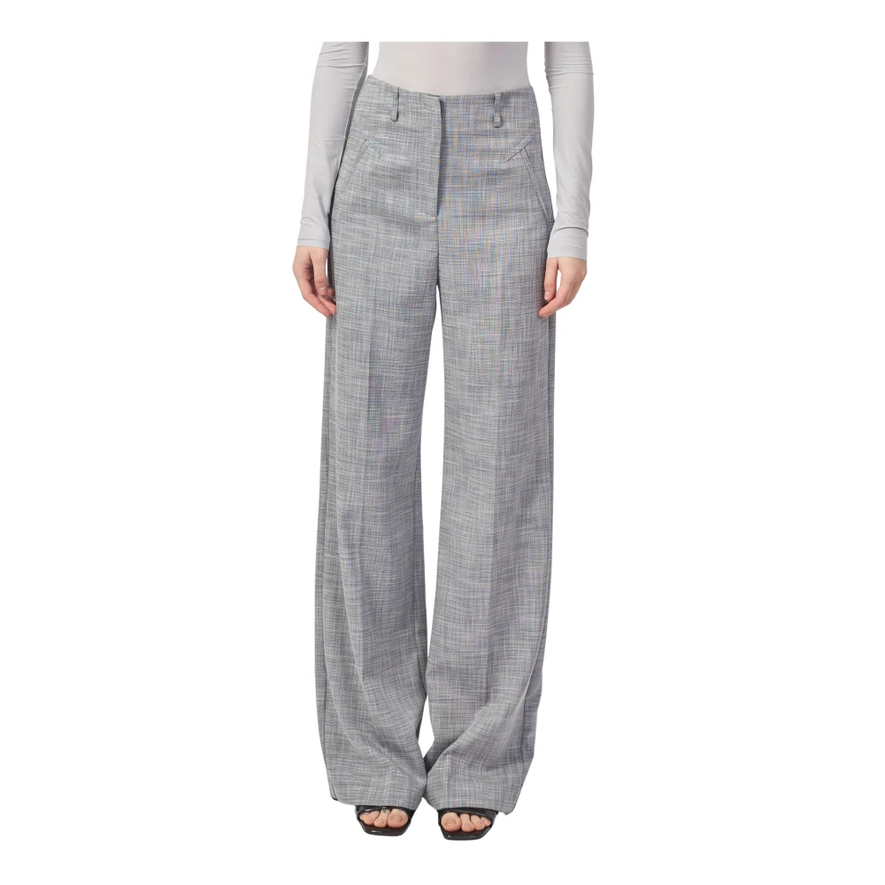 PATRIZIA PEPE Hoge taille crepe broek zachte pasvorm Gray Dames
