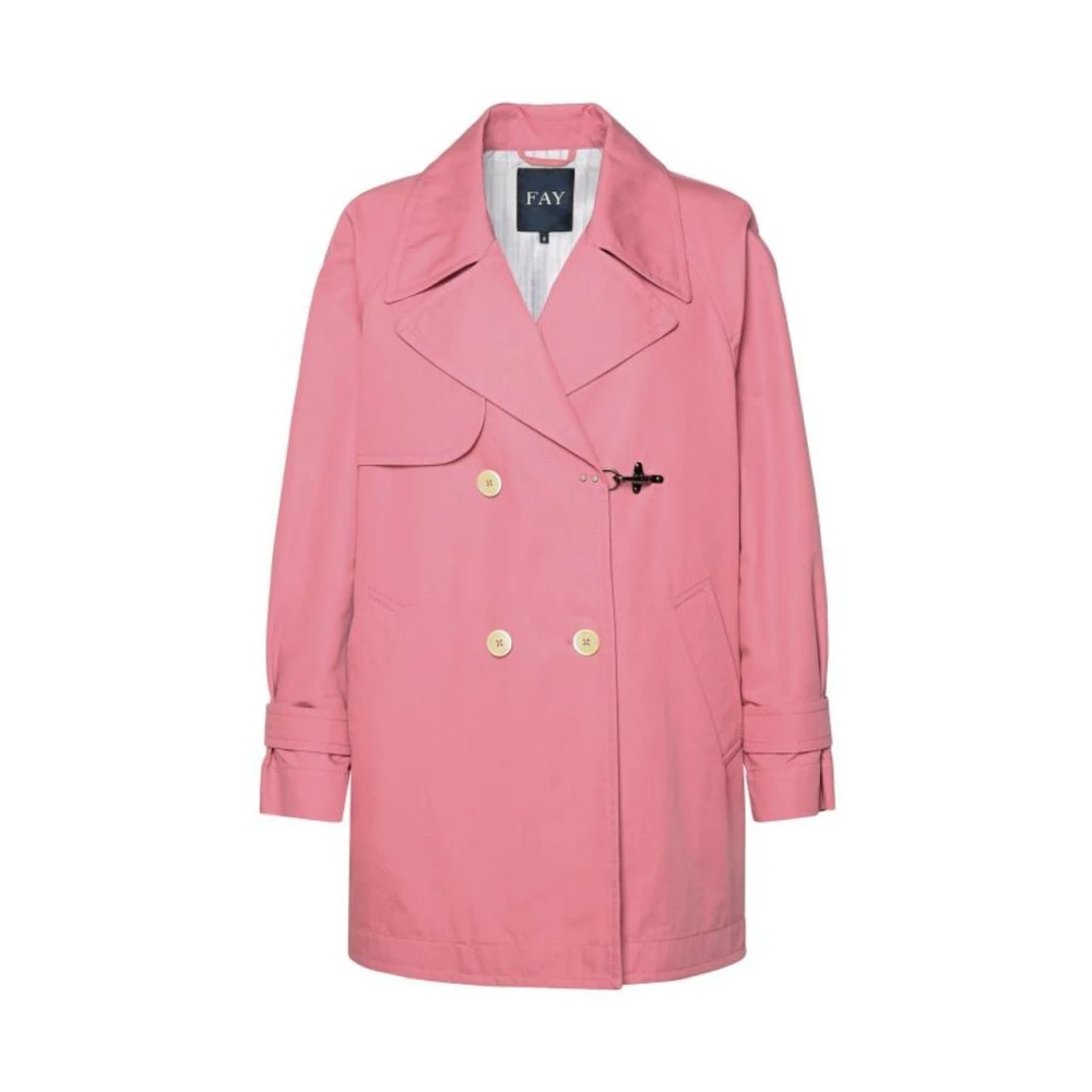 Fay Single-Breasted Coats Pink Dames