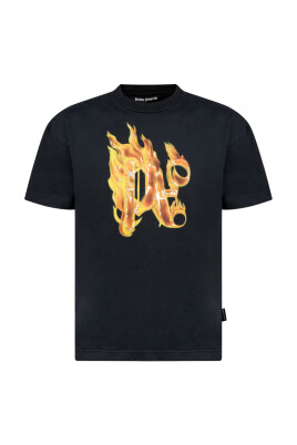 svart-bomull-t-shirt-med-guldflammor