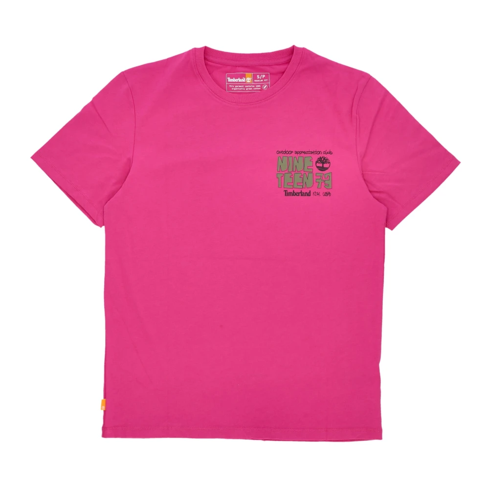 Timberland Heren T-shirt met grafische print op de achterkant Pink Heren